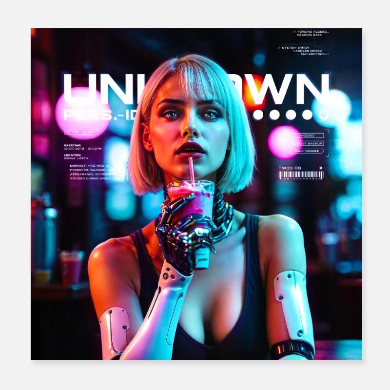 Neon dreams Poster 20x20 cm