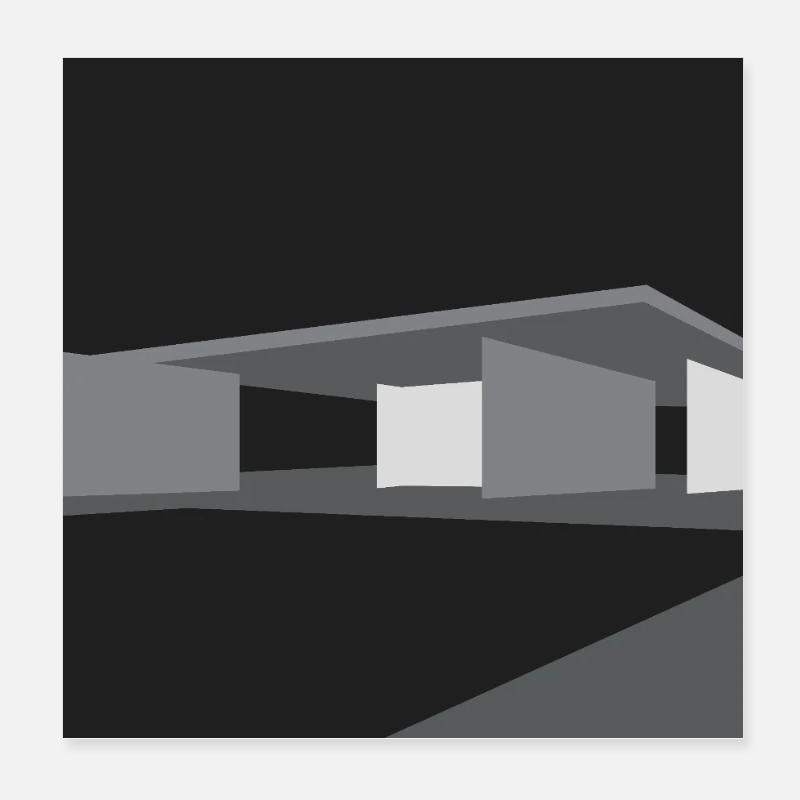 Modern Architecture: Barcelona Pavilion Poster 8" x 8" (20x20 cm)