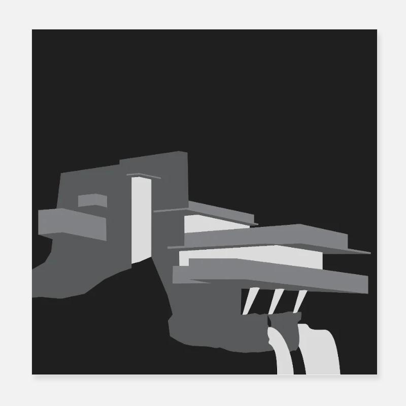 Moderne Architektur: Fallingwater Poster 20x20 cm