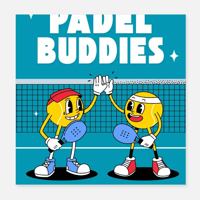 Duo de copains de padel High Five Poster 20 x 20 cm