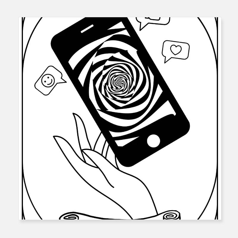 Doomscroll Brainrot Smartphone Tarot Poster 8" x 8" (20x20 cm)