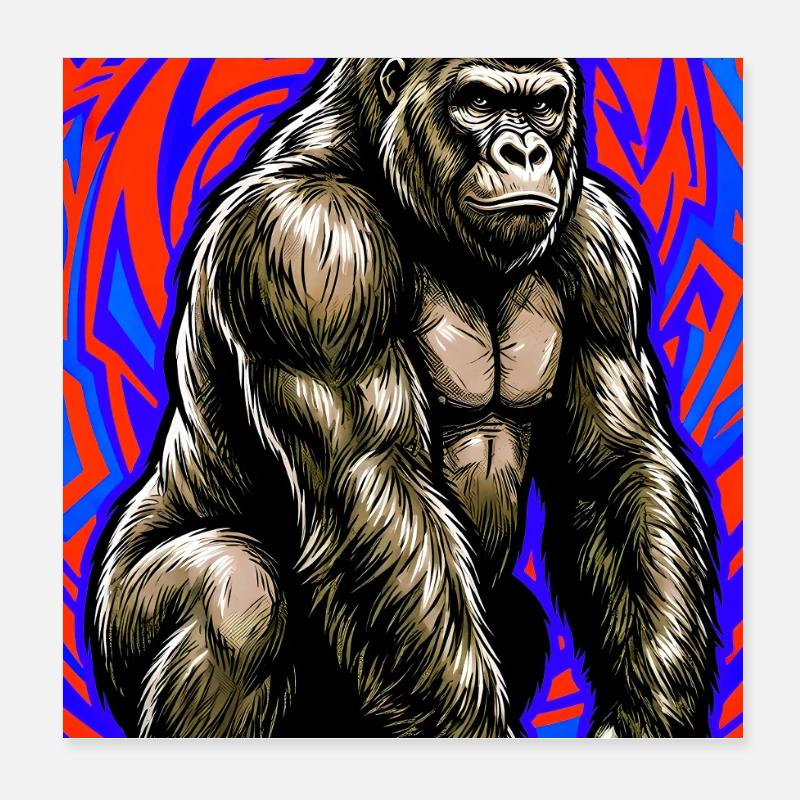 gorilla Poster 8" x 8" (20x20 cm)