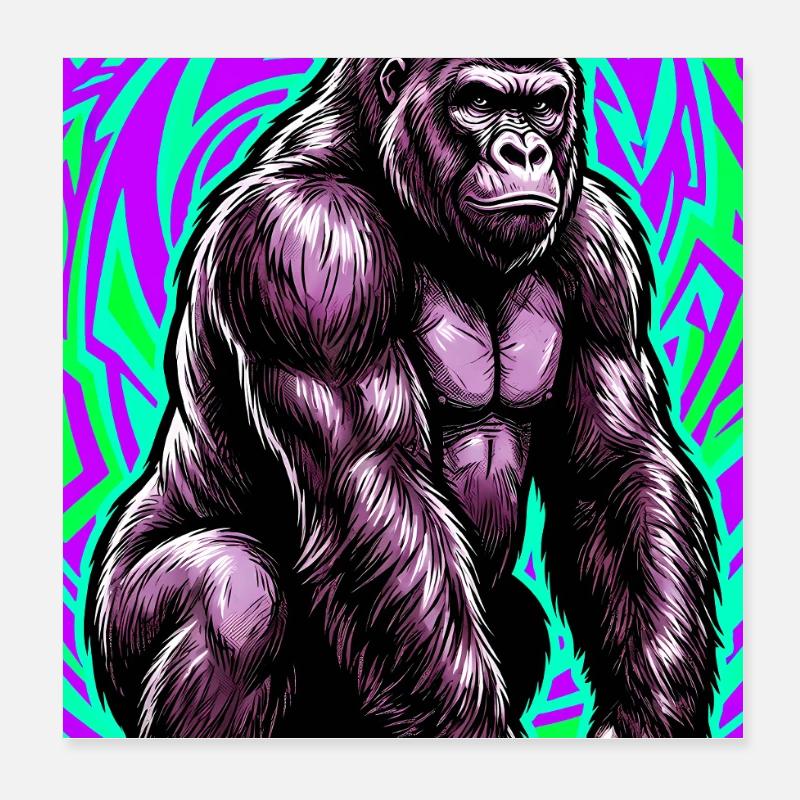 gorille Poster 20 x 20 cm