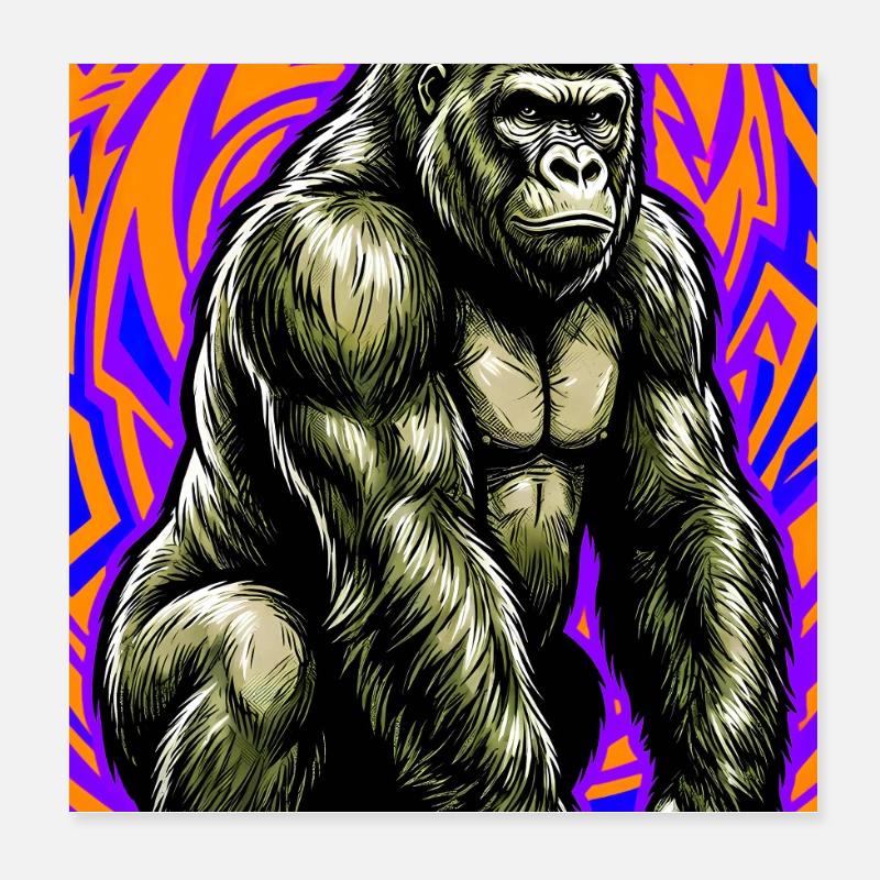 Gorilla Poster 20x20 cm