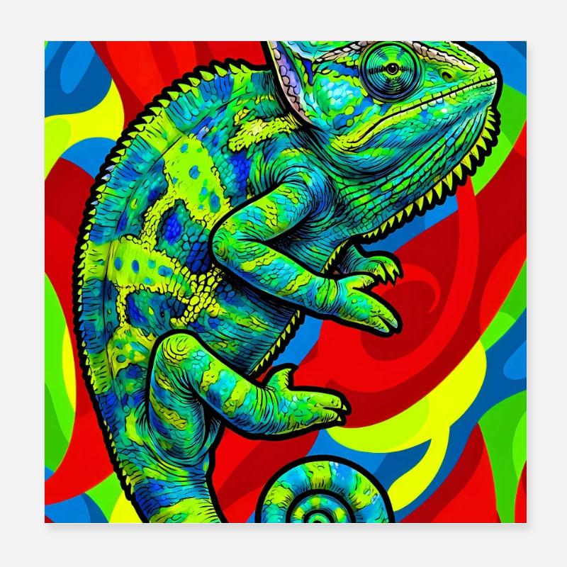 caméléon Poster 20 x 20 cm