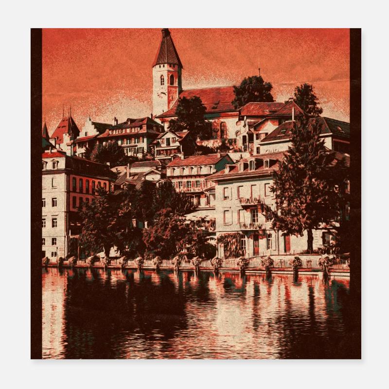 Horizon de Thoune Poster 20 x 20 cm