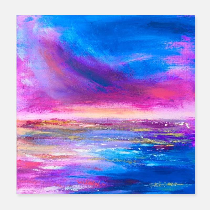 Lebendiger Himmel Horizont Abstrakte Kunst Poster 20x20 cm