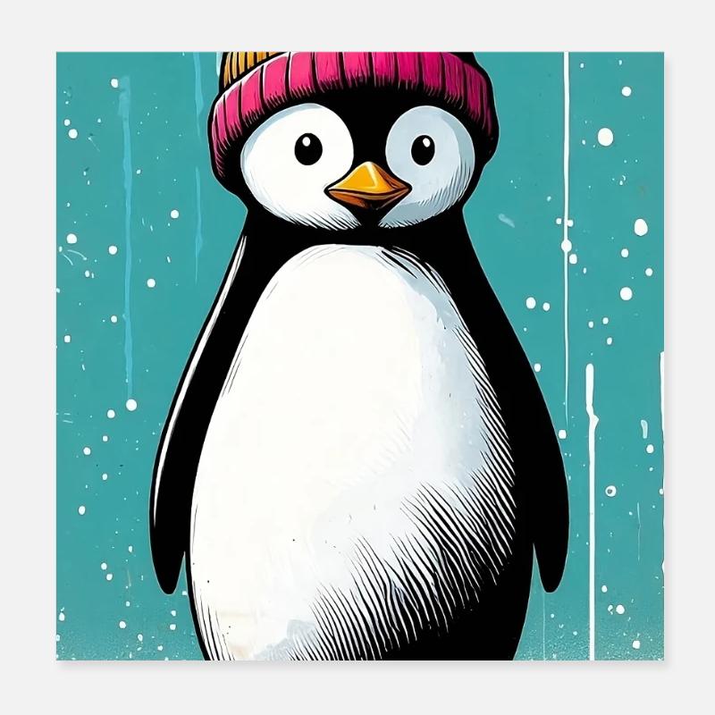 Pinguin Poster 20x20 cm