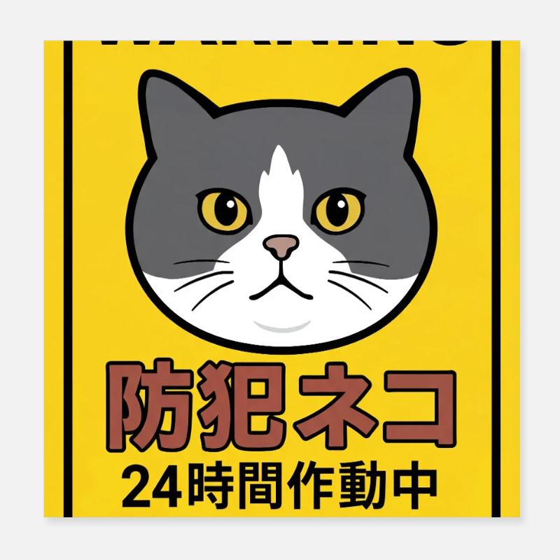 Sécurité féline 24h/24: le chat de garde Poster 20 x 20 cm