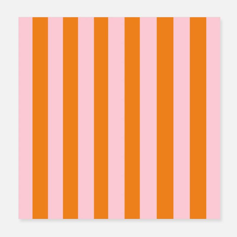 Stripes - orange pink personalizable Poster 8" x 8" (20x20 cm)