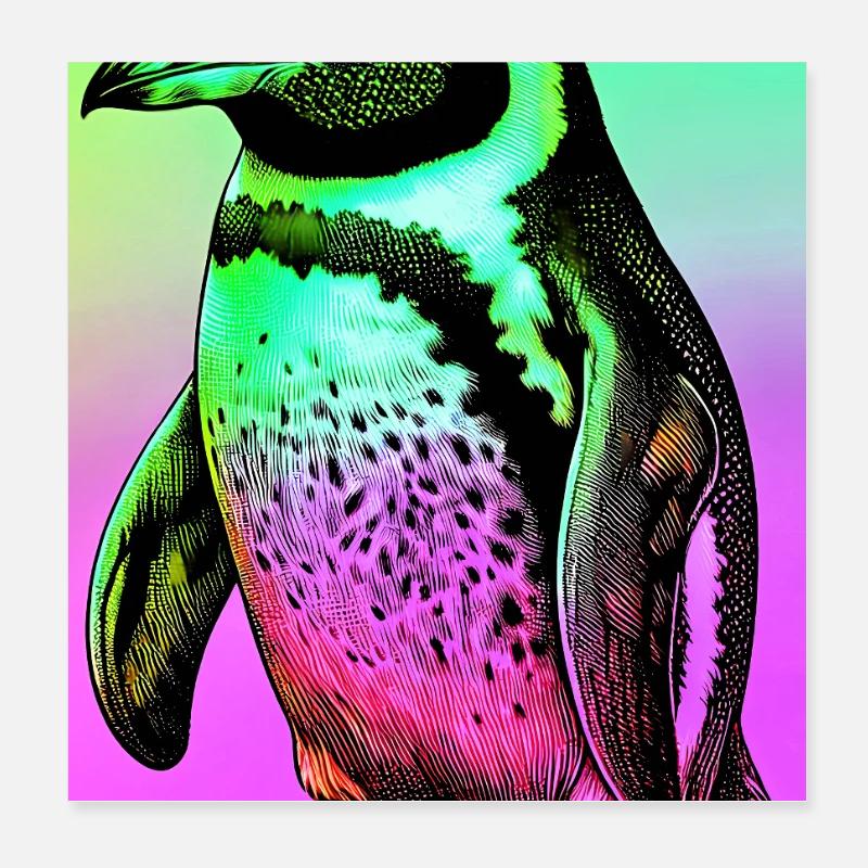 penguin Poster 8" x 8" (20x20 cm)