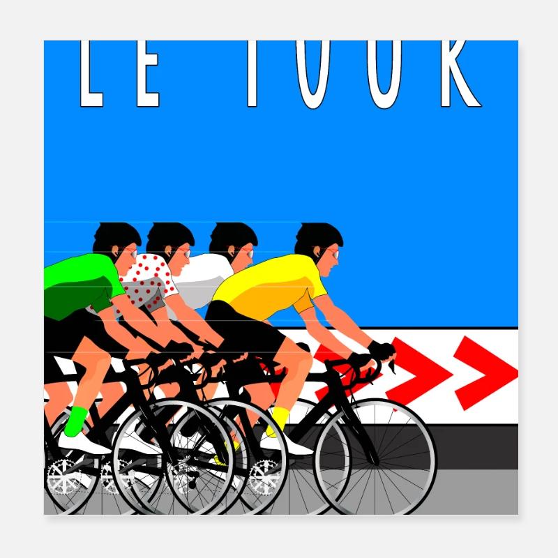 Le Tour - Poster 8" x 8" (20x20 cm) - white