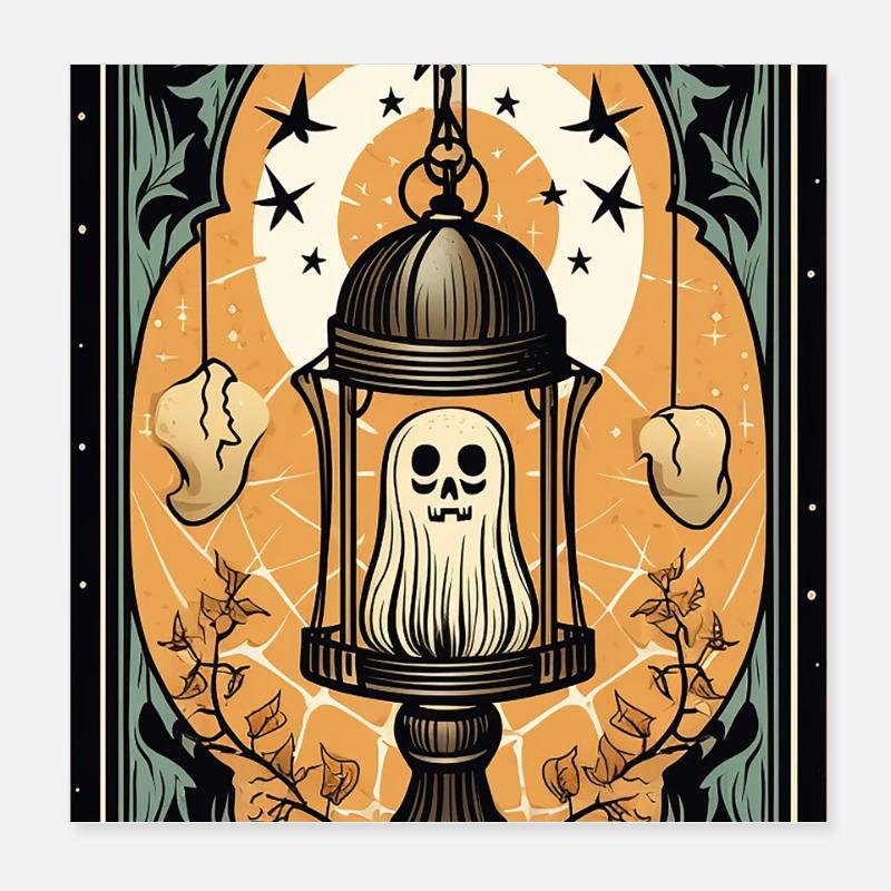 Fantôme dans une cage Cage de Tarot Poster 20 x 20 cm