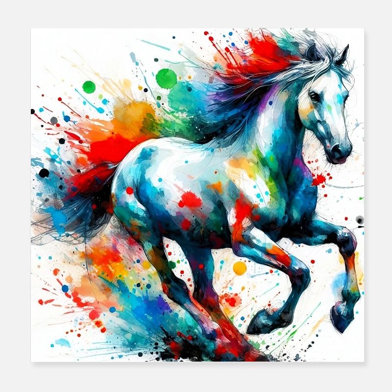 Cheval Poster 20 x 20 cm