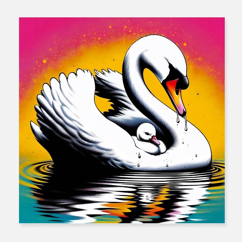 cygne Poster 20 x 20 cm