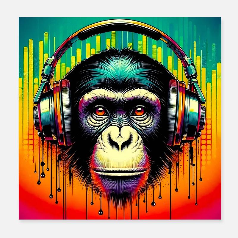 Singe chimpanzé Poster 20 x 20 cm