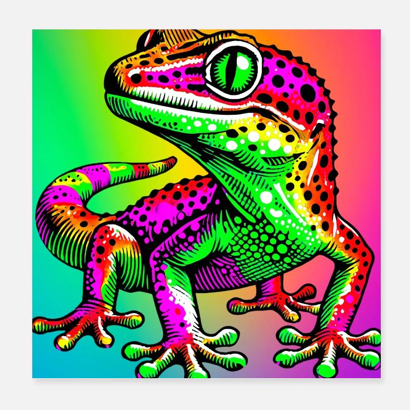 Gecko Poster 20 x 20 cm