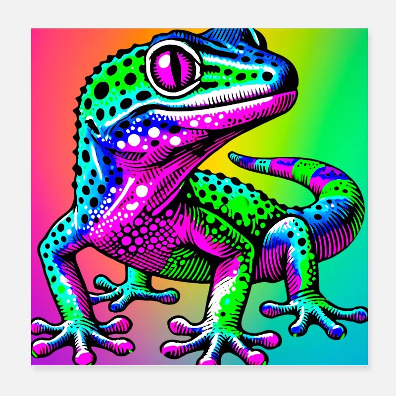 Gecko Poster 8" x 8" (20x20 cm)