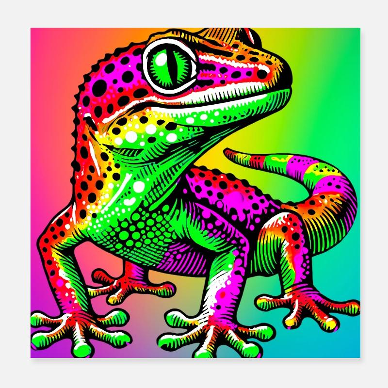 Gecko Poster 20 x 20 cm