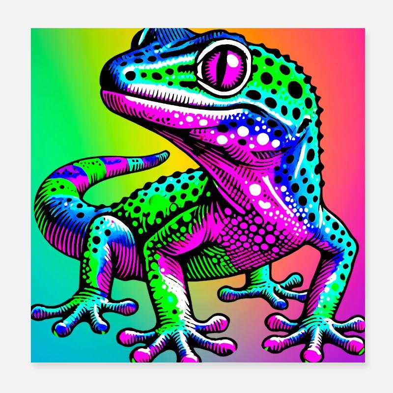 Gecko Poster 20x20 cm