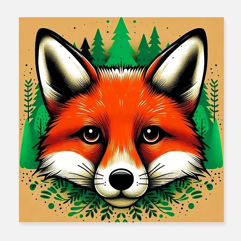 Fuchs Poster 20x20 cm