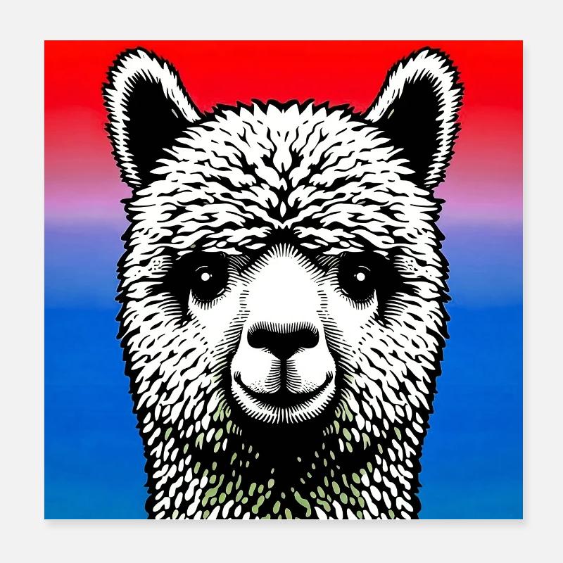 Alpaka Poster 20x20 cm