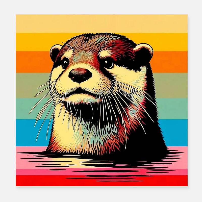 loutre Poster 20 x 20 cm