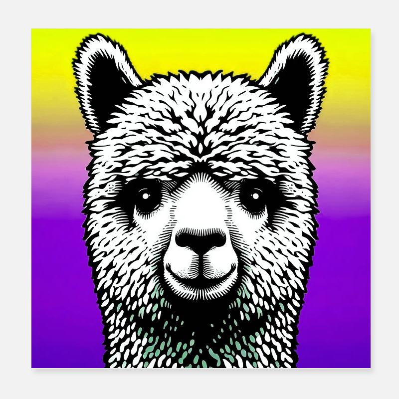 Alpaga Poster 20 x 20 cm