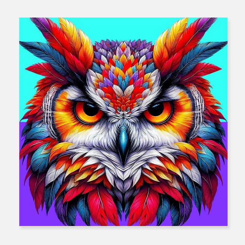 Eule Poster 20x20 cm