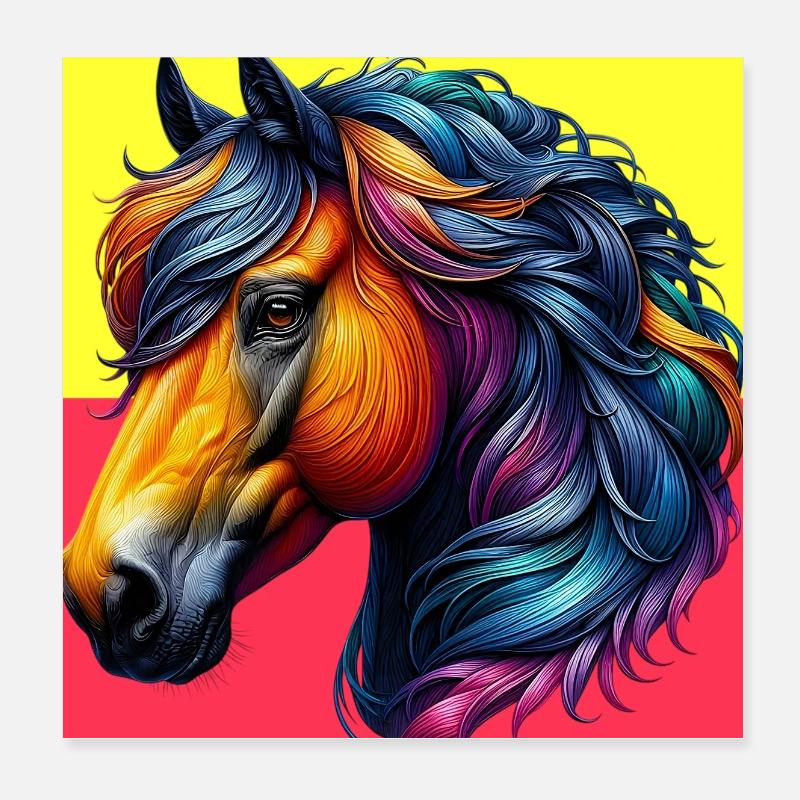 Pferd Poster 20x20 cm
