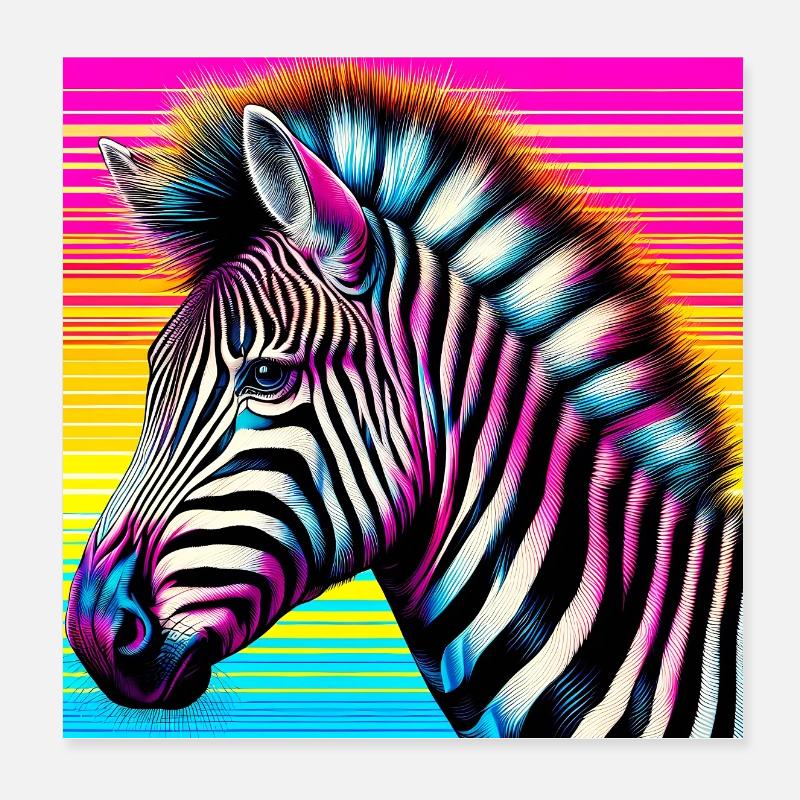 zebra Poster 8" x 8" (20x20 cm)