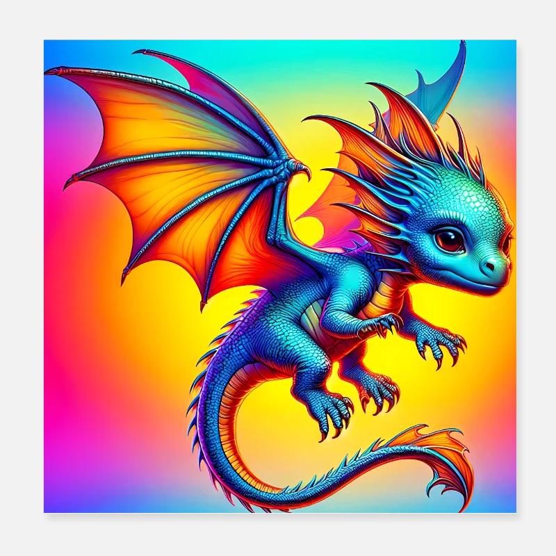 Drache Poster 20x20 cm