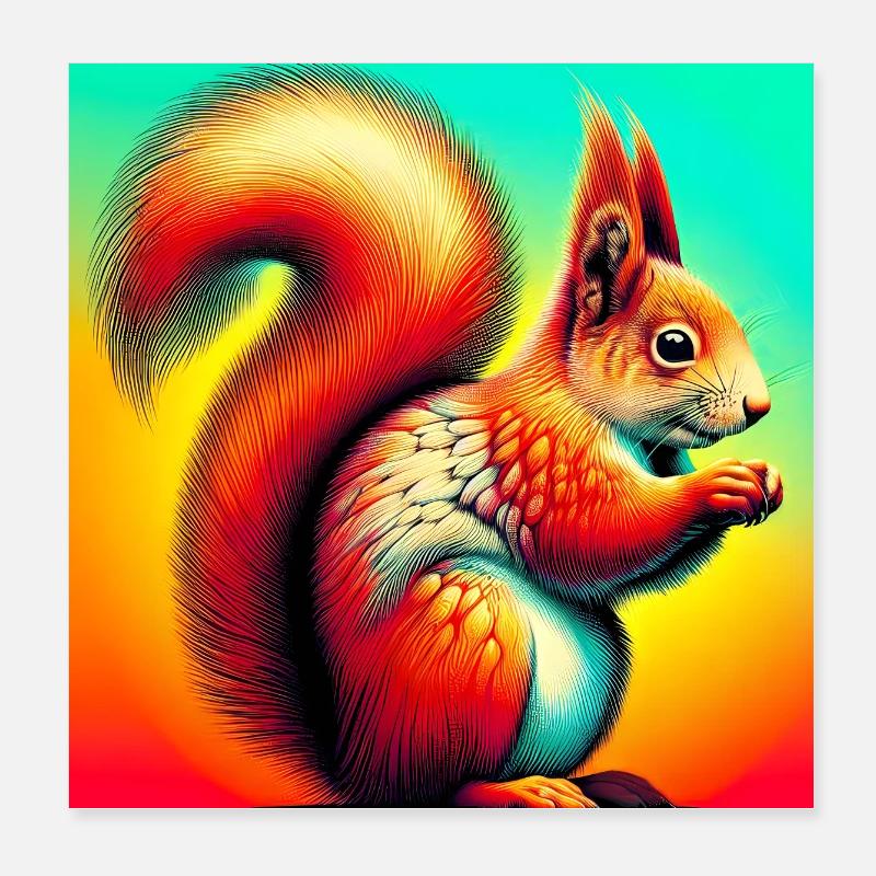 écureuil Poster 20 x 20 cm