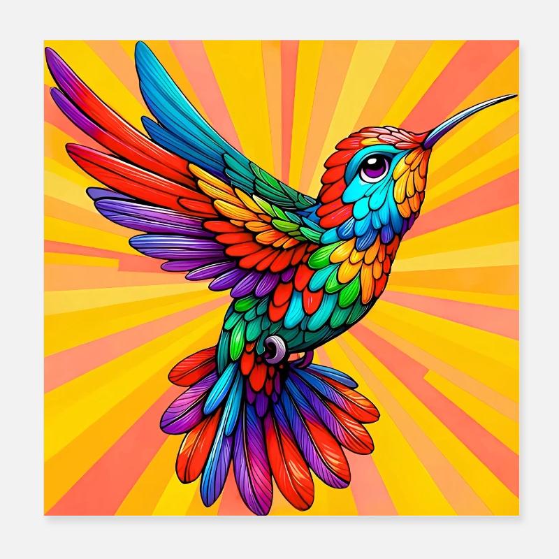hummingbird Poster 8" x 8" (20x20 cm)