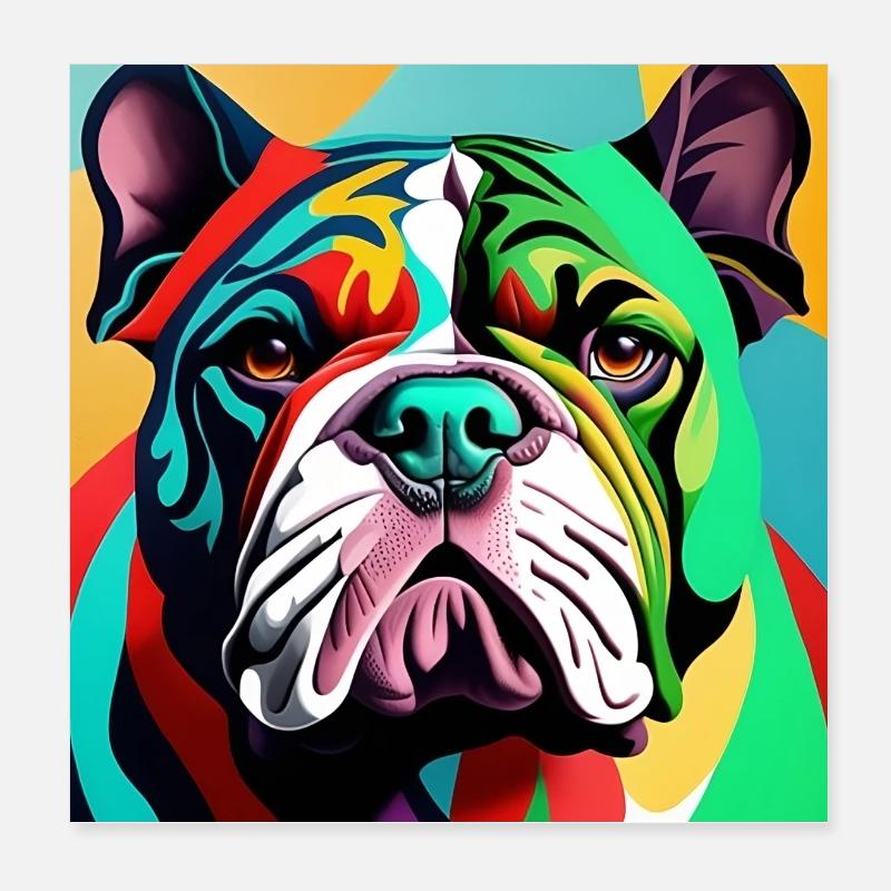 Bouledogue Poster 20 x 20 cm