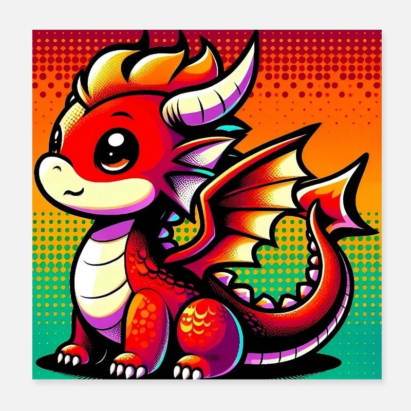 dragon Poster 8" x 8" (20x20 cm)