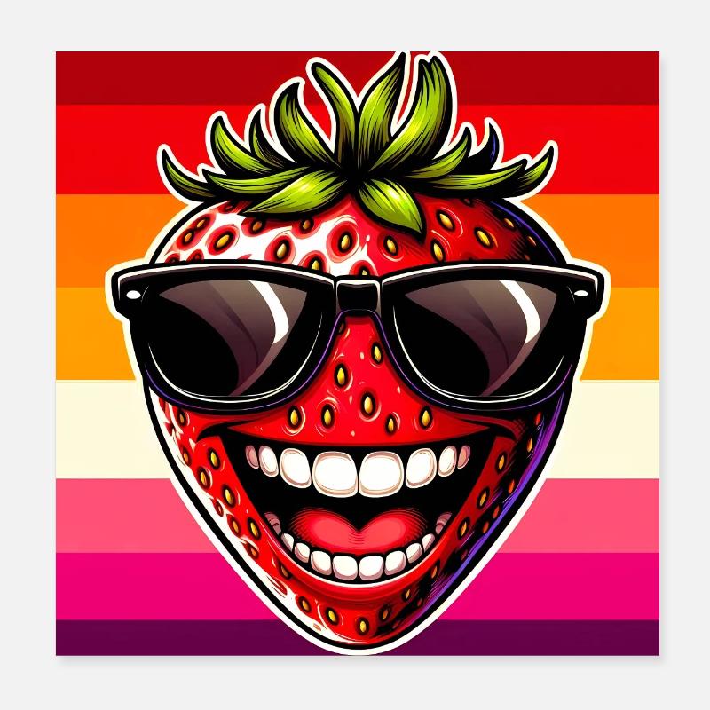 Erdbeeren Erdbeeren Poster 20x20 cm