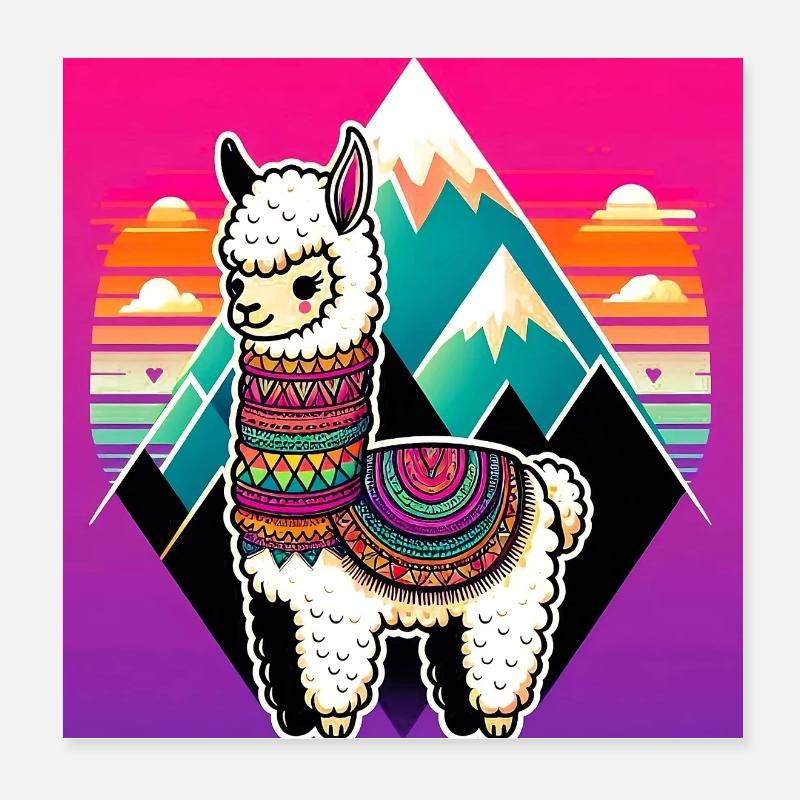 Alpaka Poster 20x20 cm