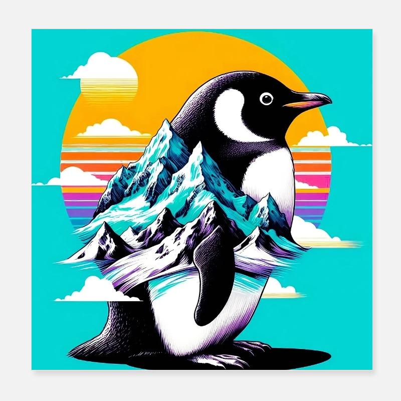 Pinguin Poster 20x20 cm