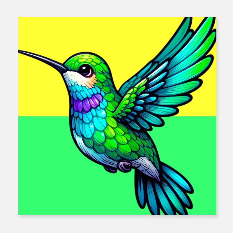 Kolibri Poster 20x20 cm