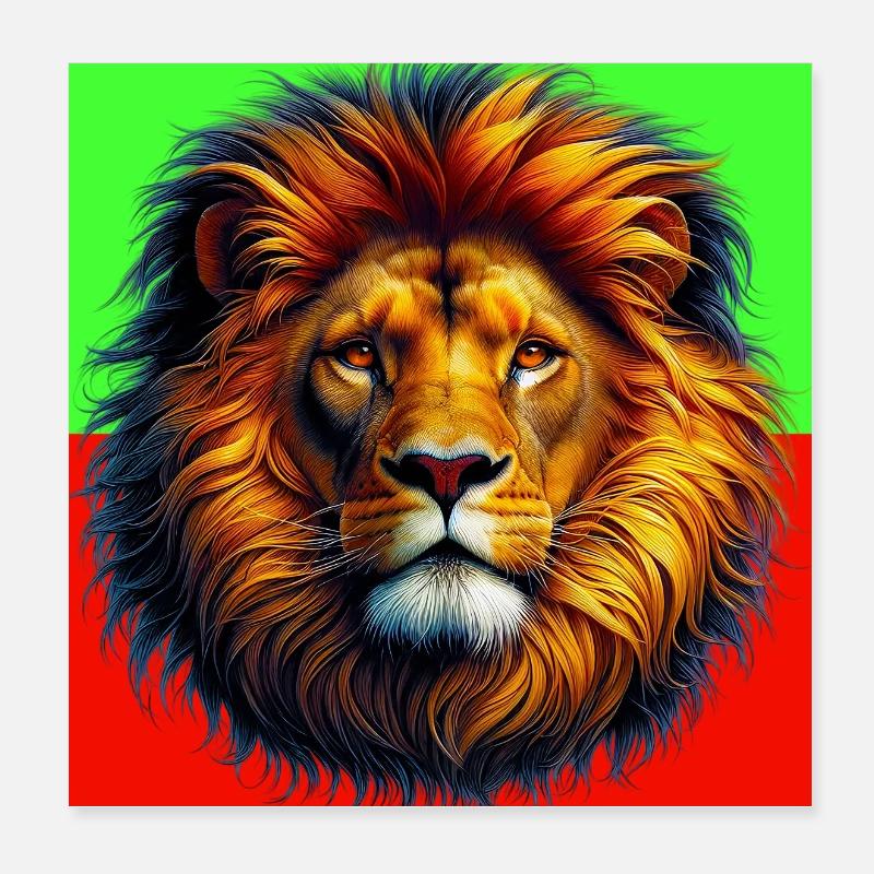 lion Poster 20 x 20 cm