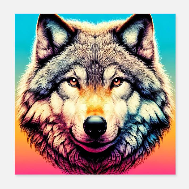 Loup Poster 20 x 20 cm