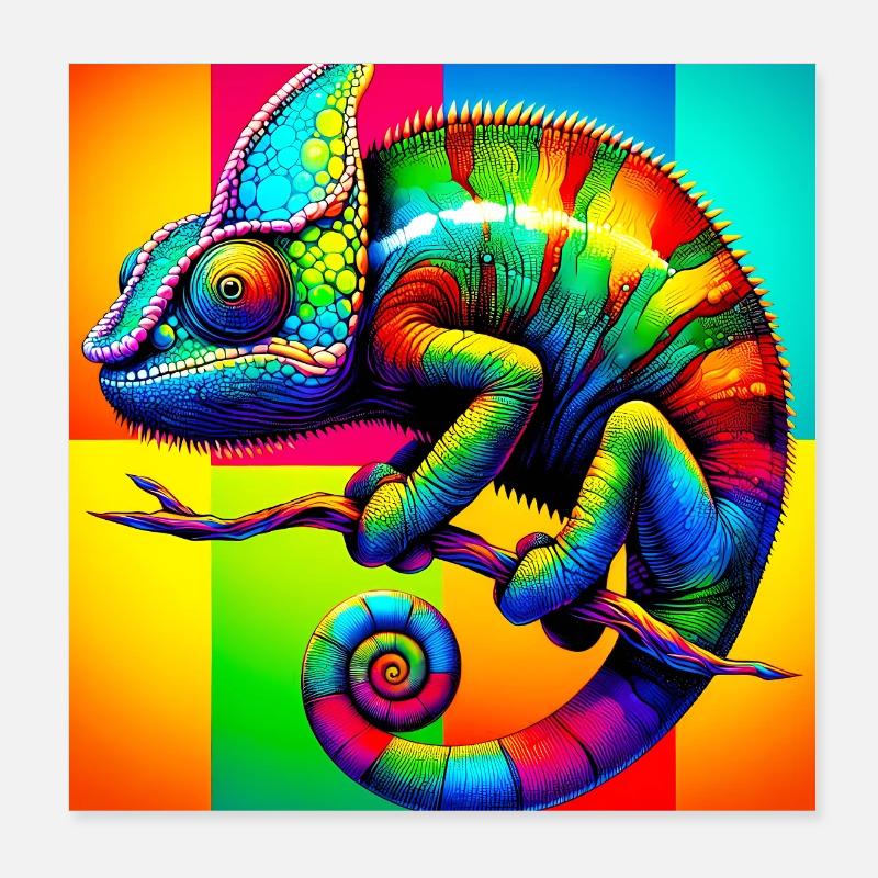Chamäleon Poster 20x20 cm