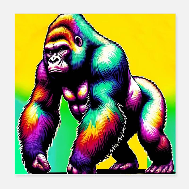 Gorilla Poster 20x20 cm