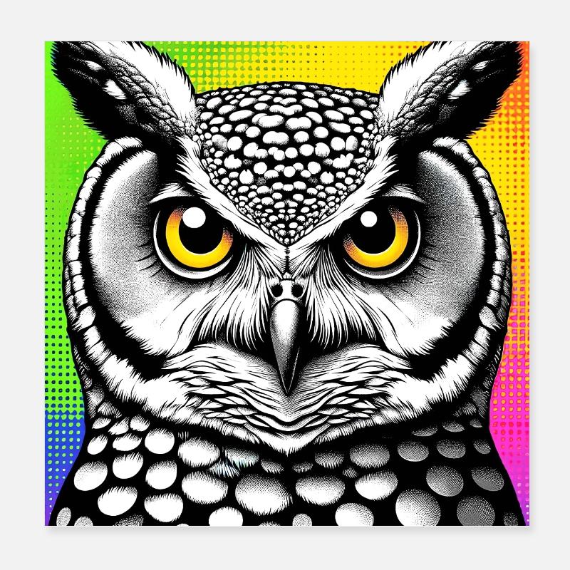 Eule Poster 20x20 cm