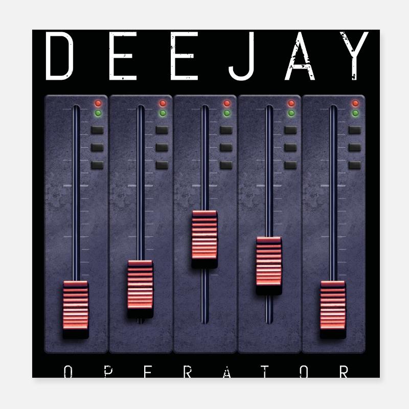 Conception du Fader de l’opérateur Deejay Poster 20 x 20 cm
