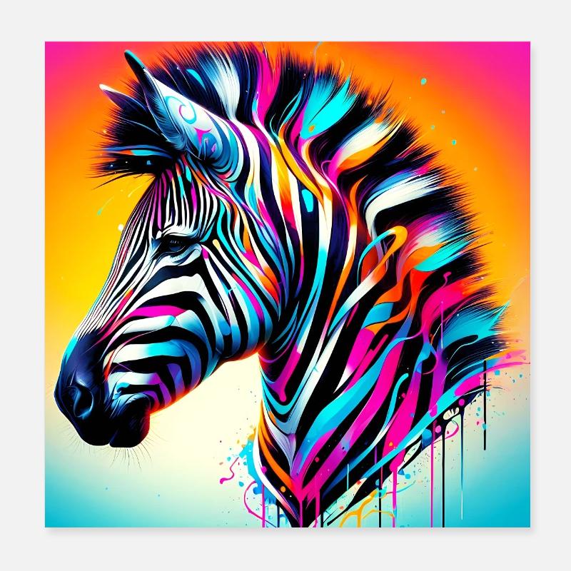 Zebra Poster 20x20 cm
