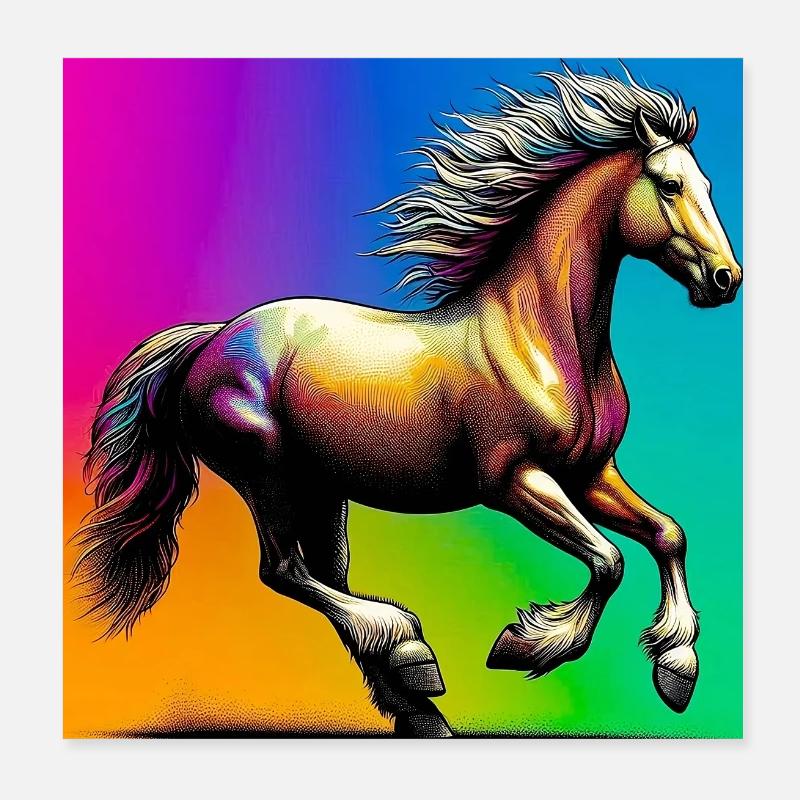 Pferd Poster 20x20 cm