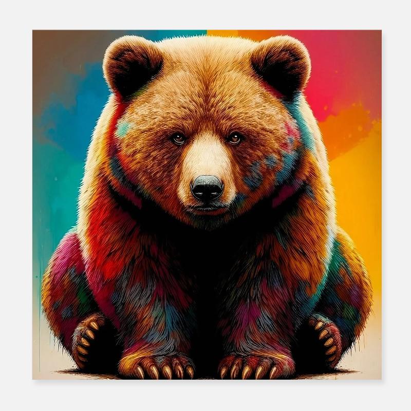 Bär Poster 20x20 cm