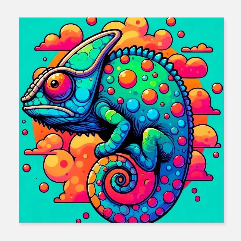 Chamäleon Poster 20x20 cm